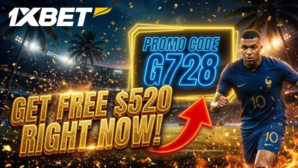 How to use the 1xbet promo code G728 to claim a $520 welcome bonus on registration